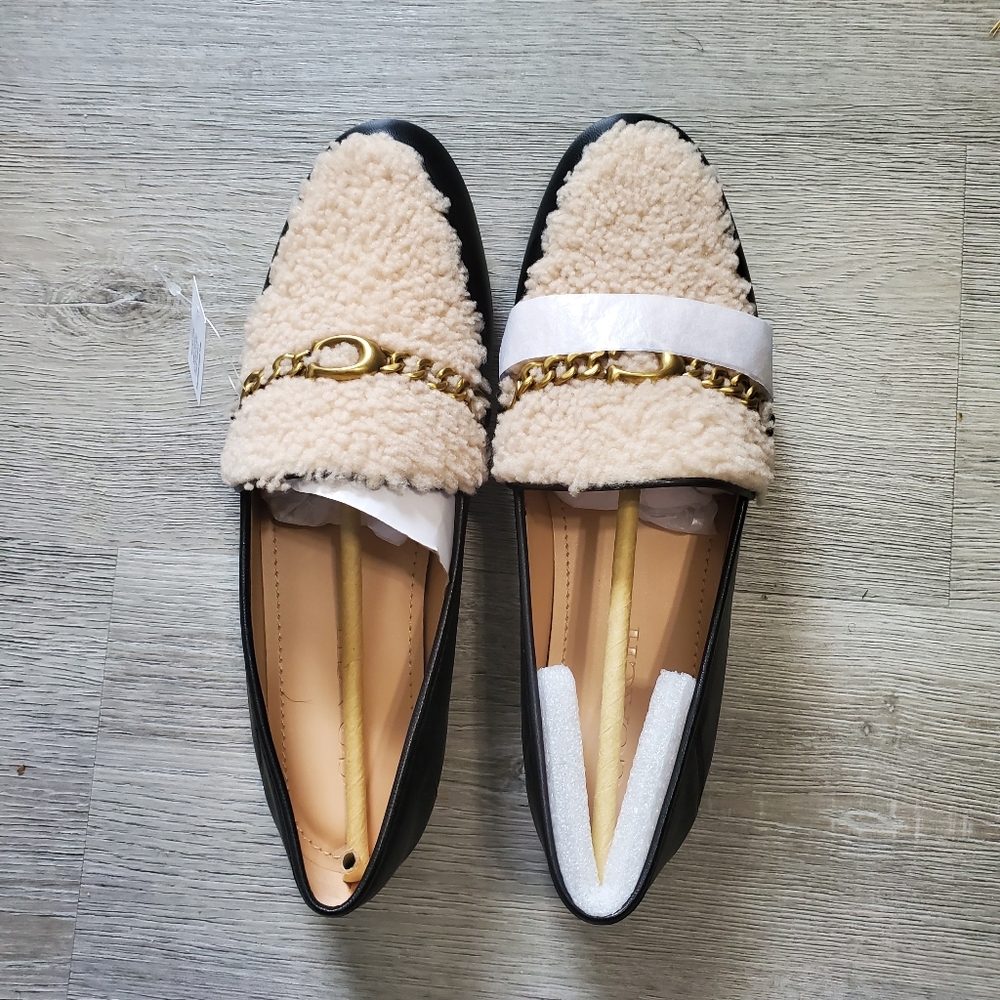 Black Coach Helena leather loafers